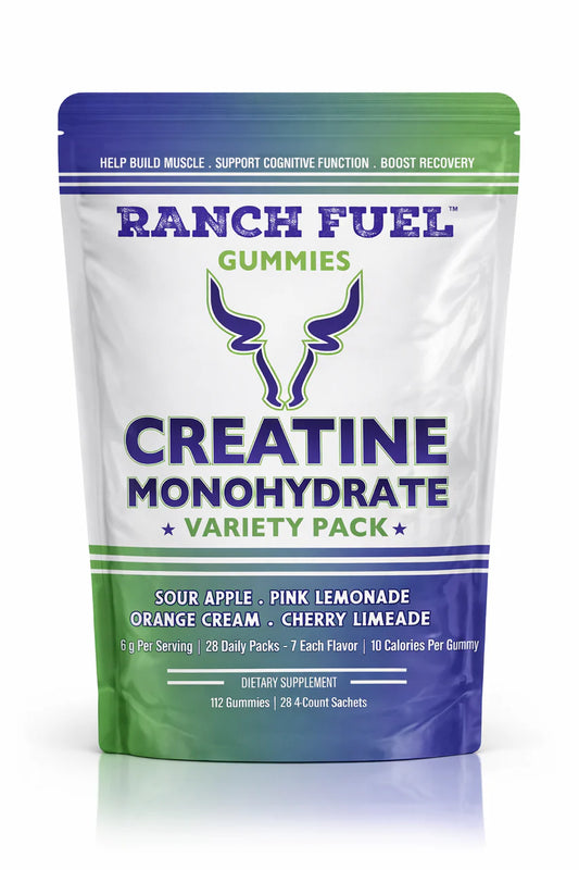 Ranch Fuel Creatine Monohydrate Gummies >> Variety Pack >> 28 Daily Packs