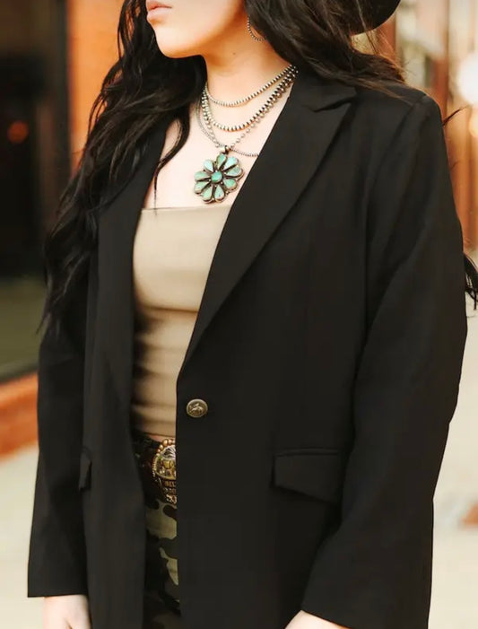 Loose Fit Black Blazer