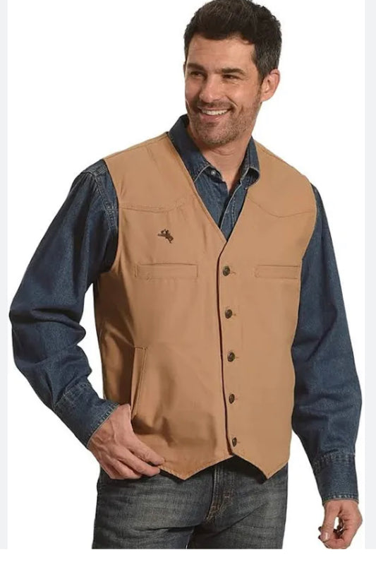 Wyoming Traders Men’s Bronco Canvas Tan Vest