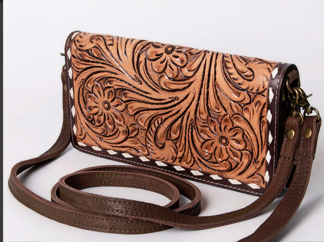 American Darling Stitched Tooled Leather Wallet