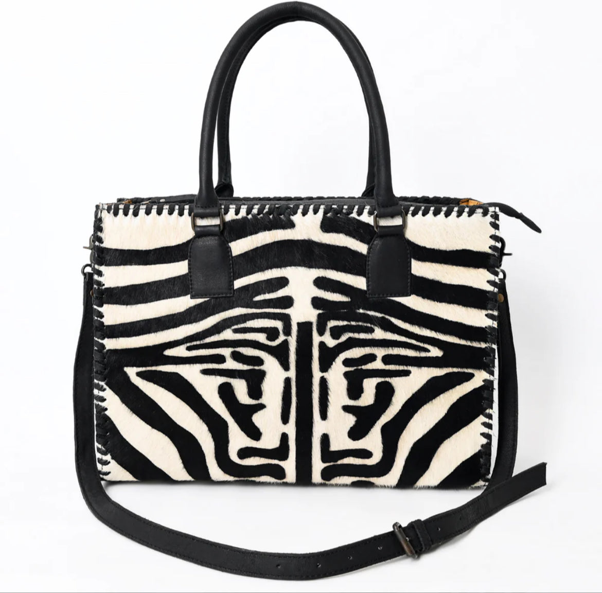 Zebra Tote Hair On Genuine Western Leather Women Bag