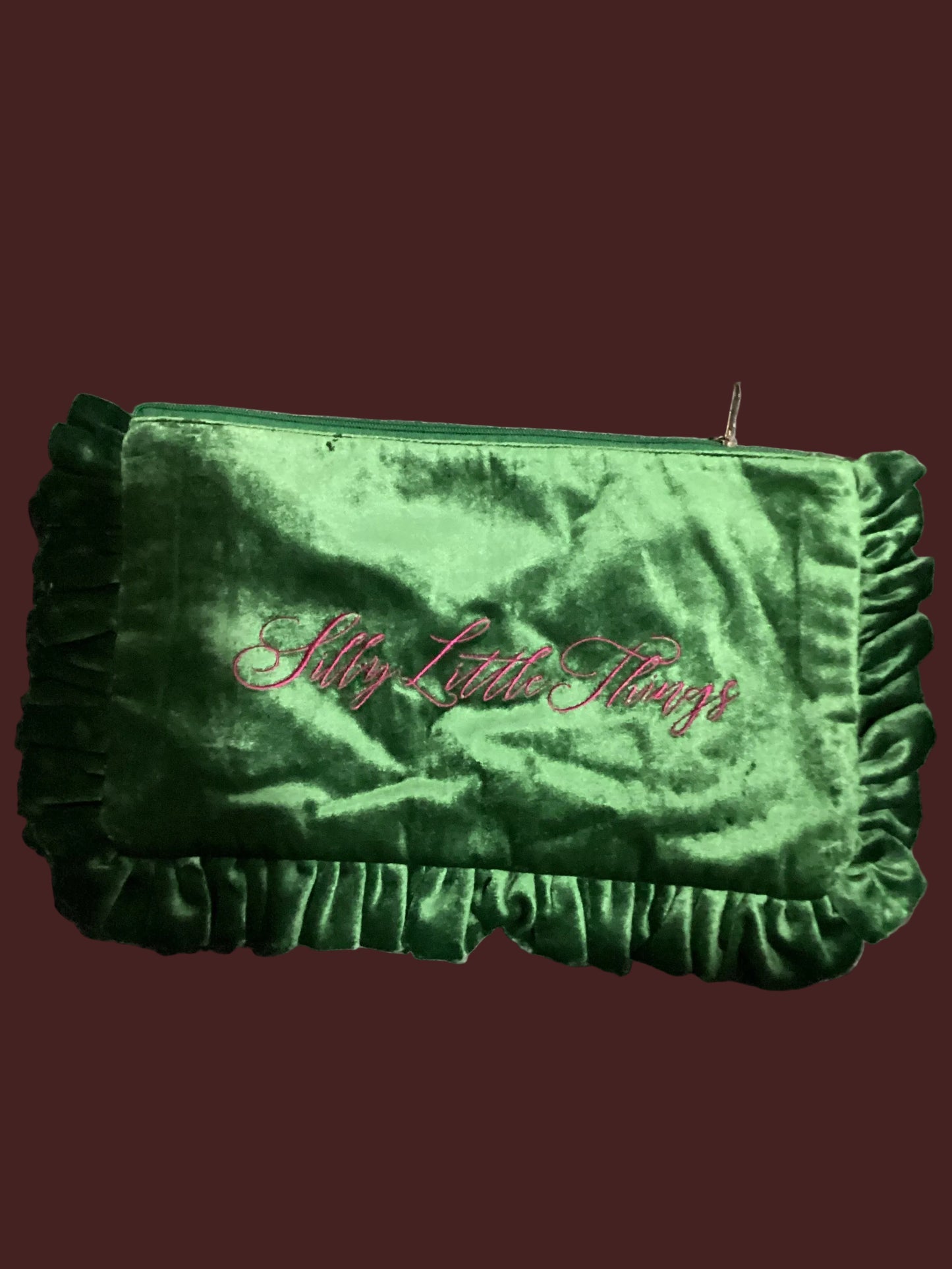Velvet Ruffle Travel Pouch