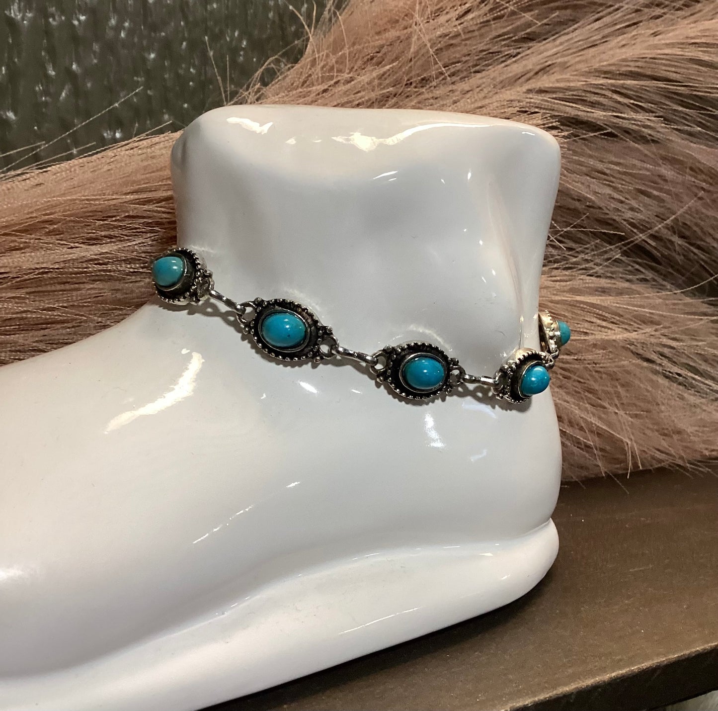 Faux Turquoise Bracelet/Anklet