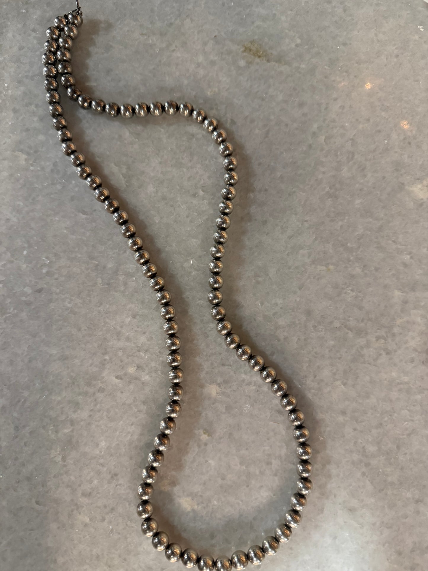 AMAZING STERLING SILVER 925 9 MM BALL BEAD 28 INCH NECKLACE 51 GRAMS