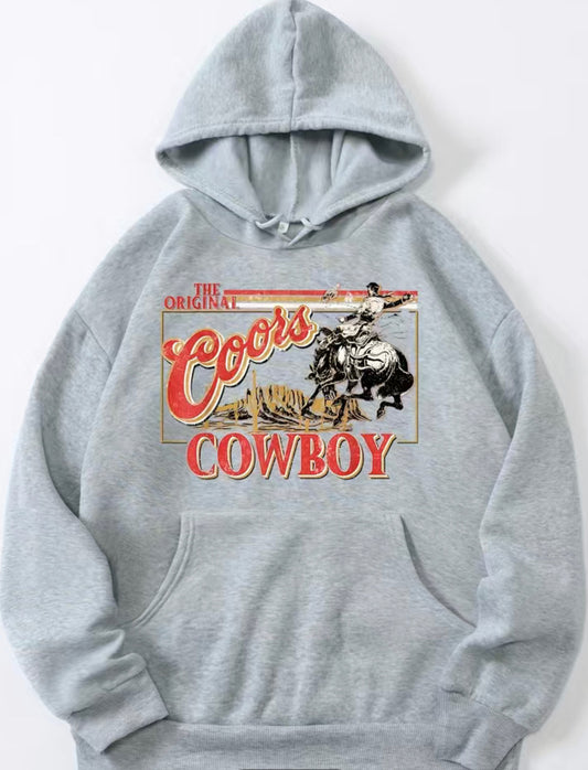 Cowboy Print Crew Neck Hoodie Men’s/Women's