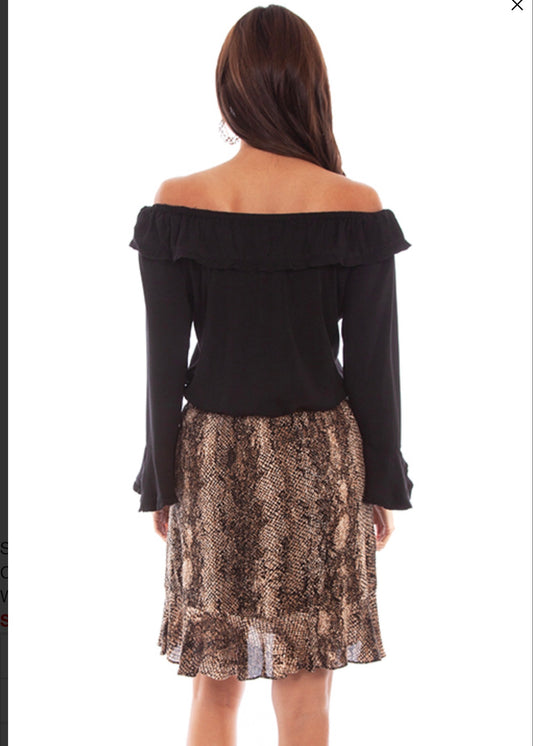 Scully Honeycreek - Ruffled Python Skirt.