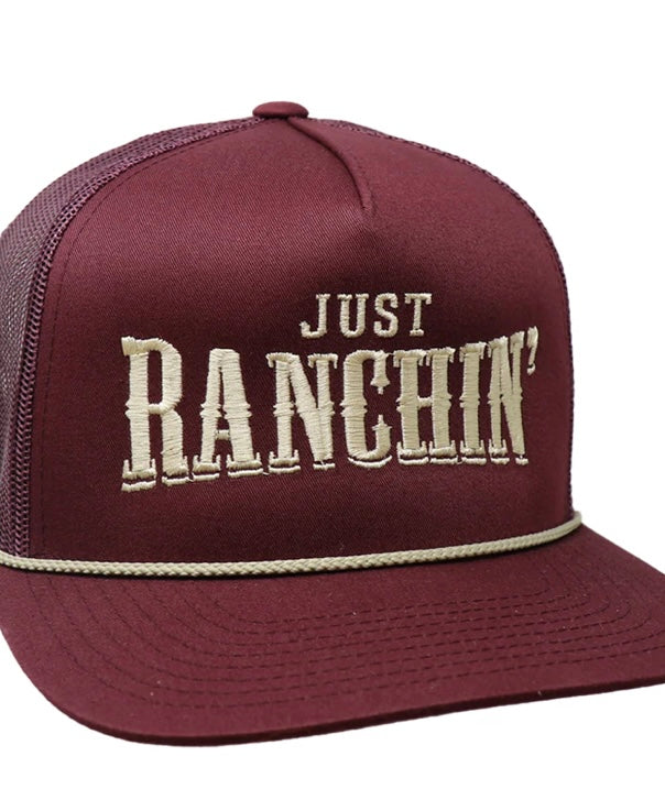 Maroon and Gold Just Ranchin Rope Cap