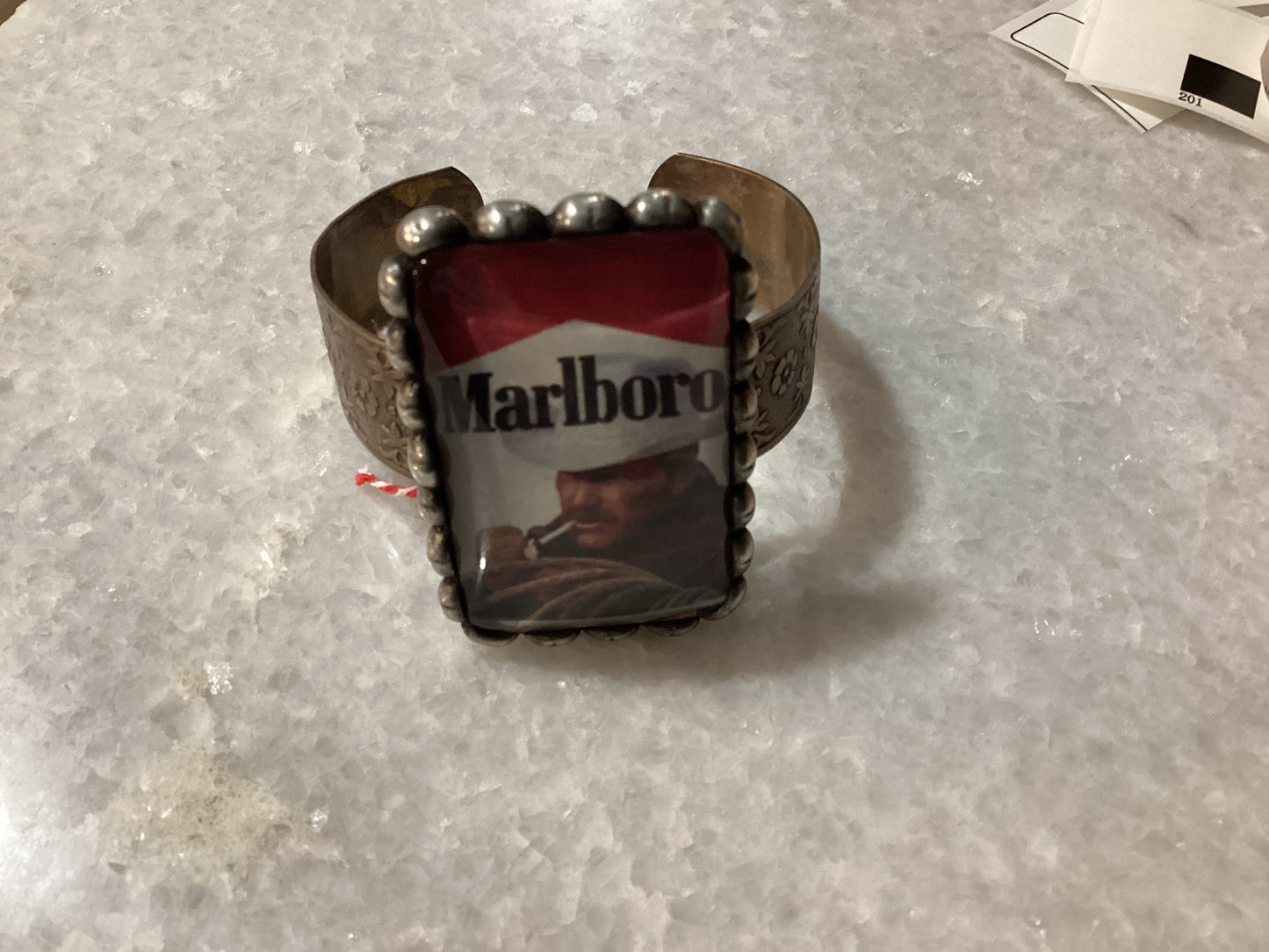 REMARKABLE Marlboro Epoxy Heavy High End Cuff Bracelet Art by Amy