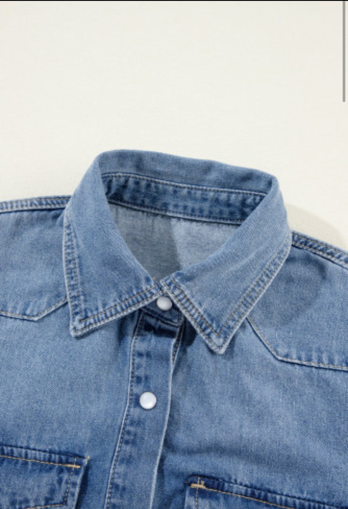 Dusk Blue Flap Pockets Slim Buttoned Denim Shirt