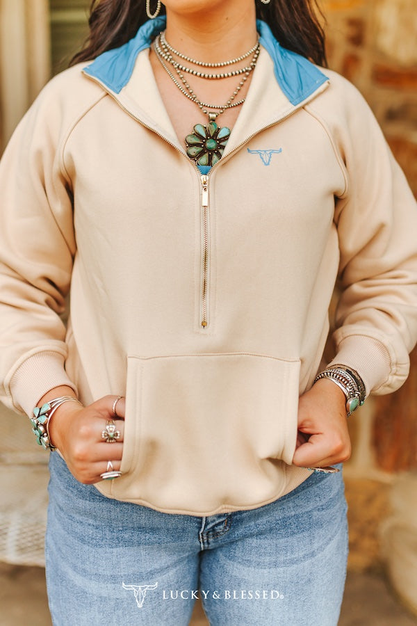QUARTER ZIP SWEATSHIRT W FRONT POCKET