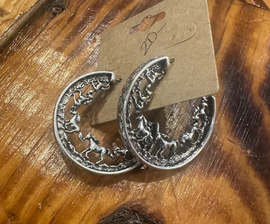 Horse Hoop earrings