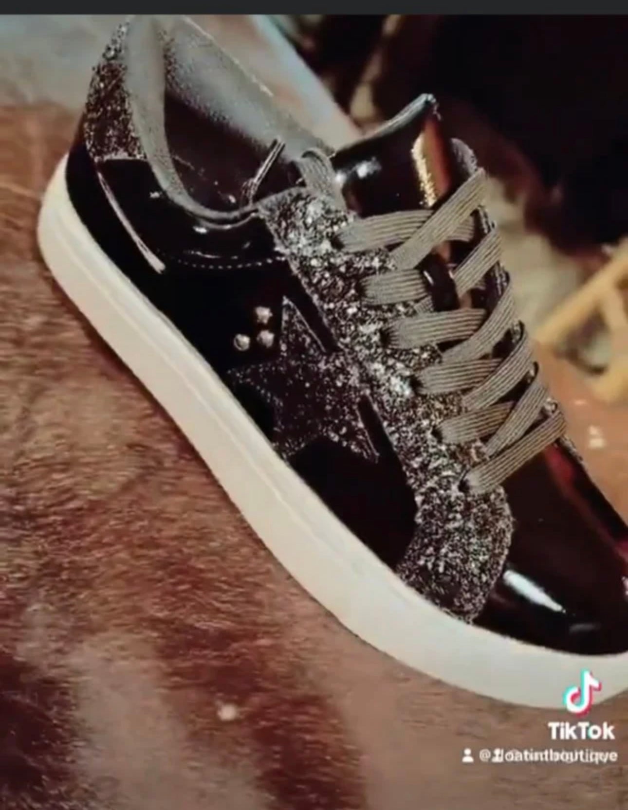 Black glitter star Corky sneakers