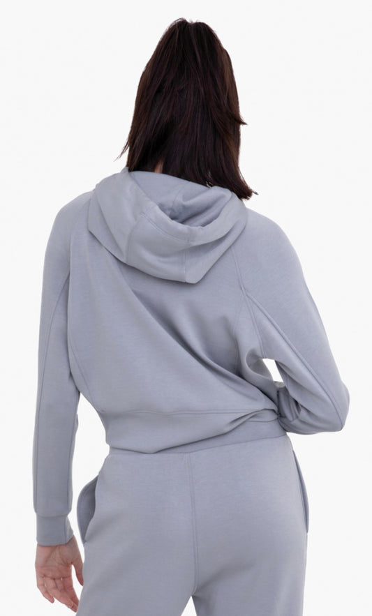 Mono B Butter Soft Elevated Cropped Hoodie Pullover