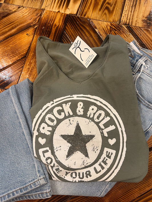 Rock & Roll Linen Tee￼