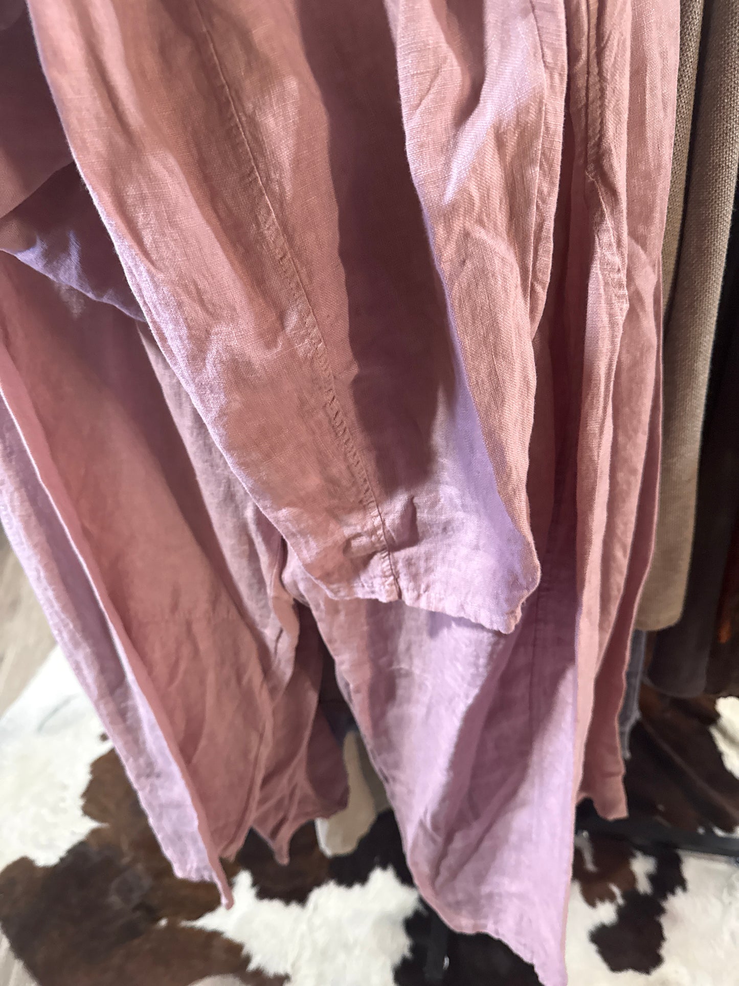 Marisima Made in Italy Linen Belted Pants with Pockets