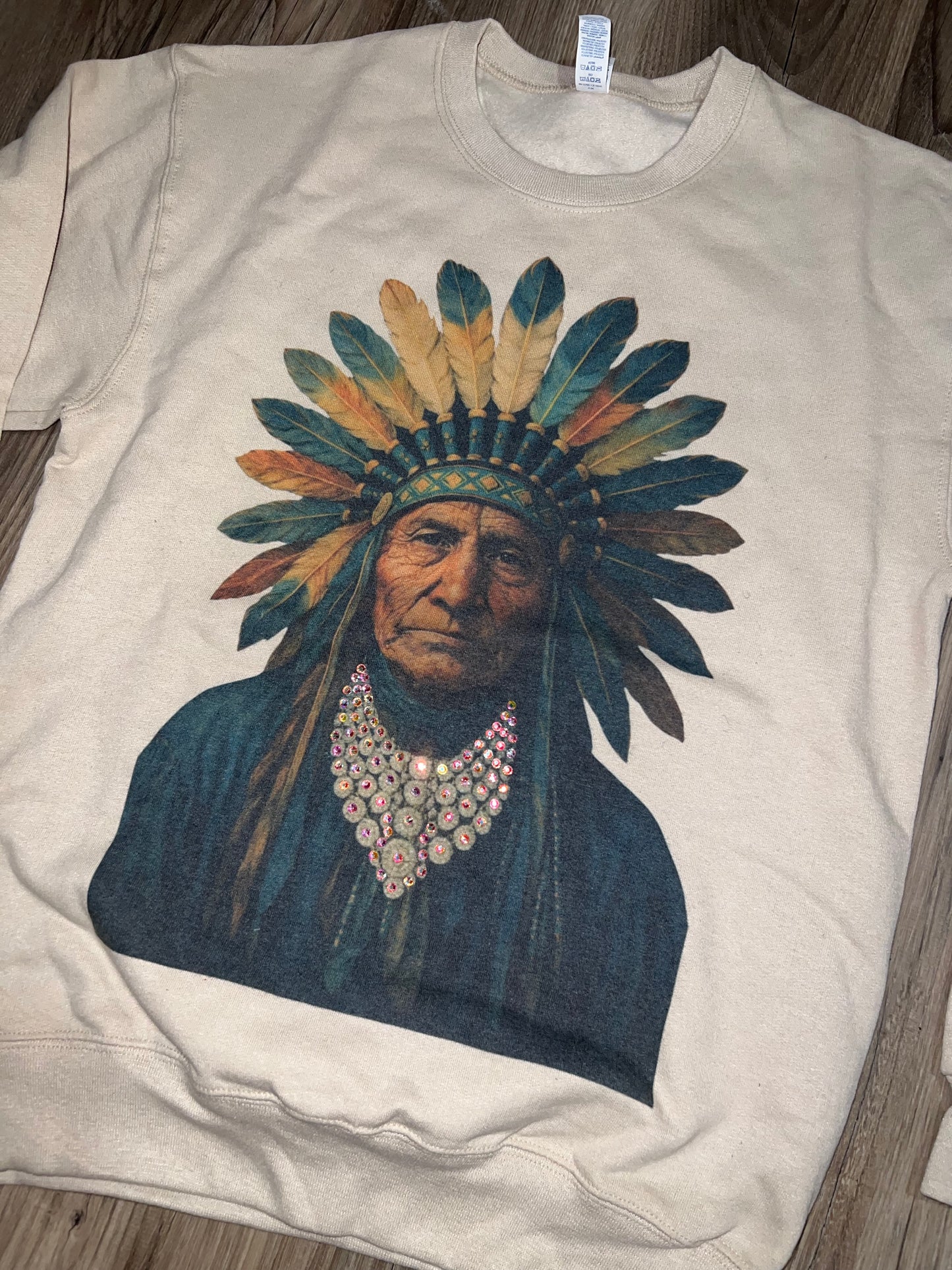 Indian Headdress Embellished Sweatshirt