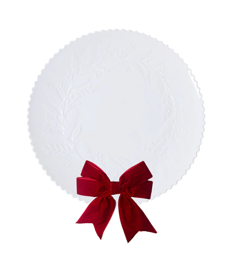 Mary Square Platter | Embossed Wreath