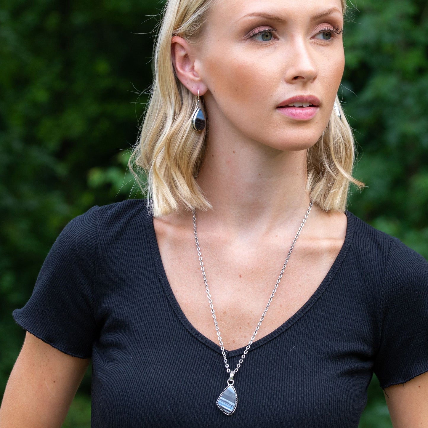 Kasha Semiprecious Drop Pendant Large Stone Necklace Mutiple Stones Available