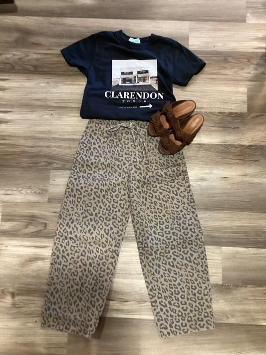 Leopard Print Barrel Jeans