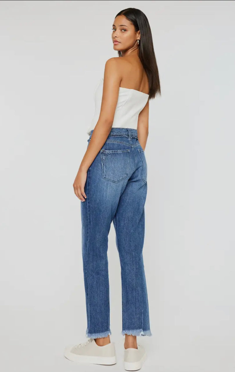 KanCan Jeans HIGH RISE SLIM PLEATS STRAIGHT