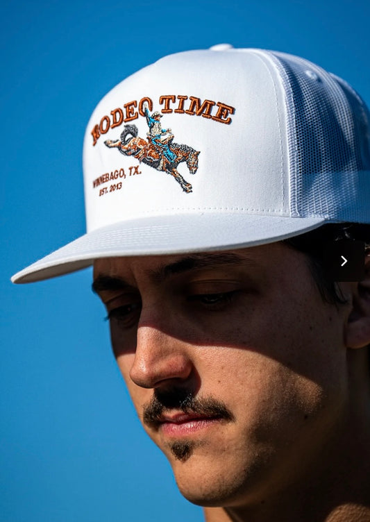 Rodeo Time White Bronc Cap
