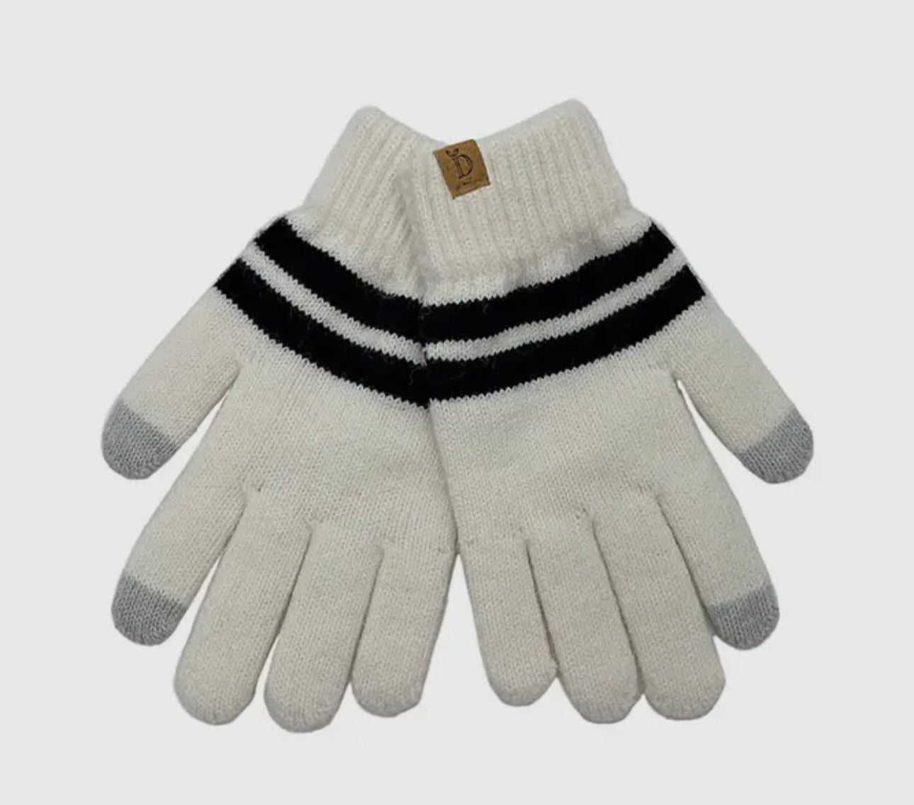 Super Soft Striped Knit Touch Gloves