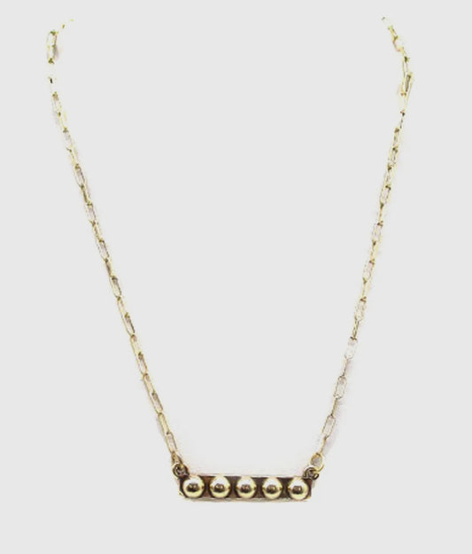 Gold Western Bubble Bar Necklace