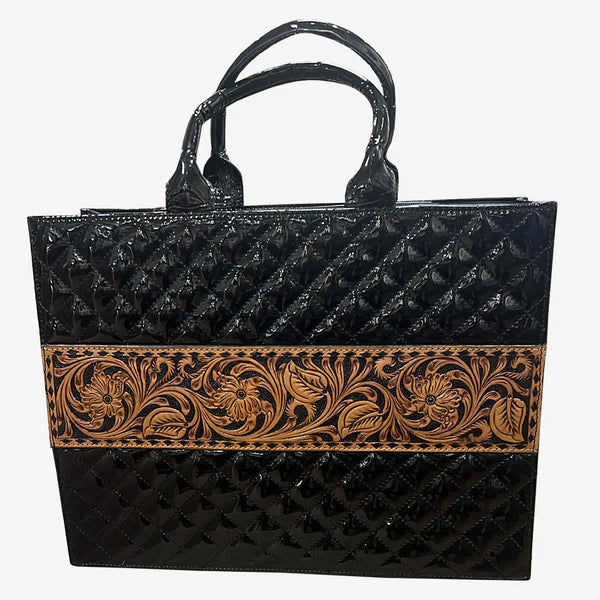 American Darling Quilted Tote Genuine Western Leather Women Bag