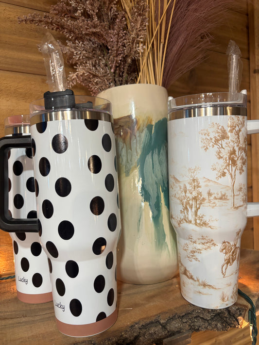 Western or Polka Dot Fun Tumblers