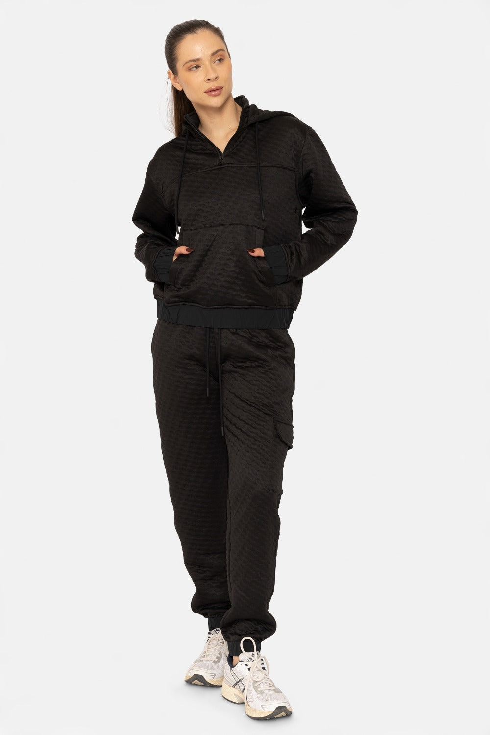 Mono b WATER RESISTANT QUILTED PULLOVER HOODIE