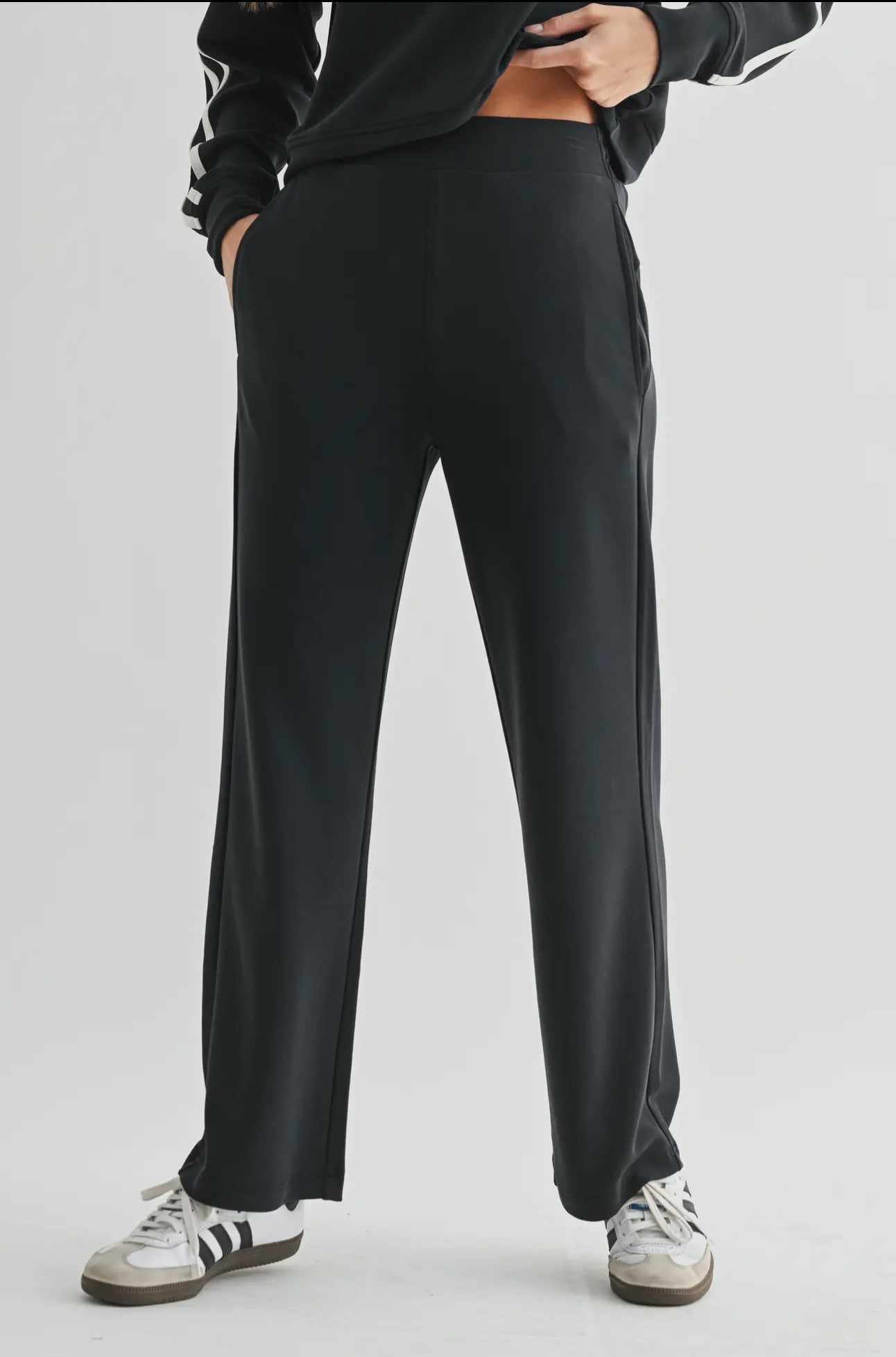 MONO B Buttersoft Laguna Half-Zip Stripe Set 2 PC SET