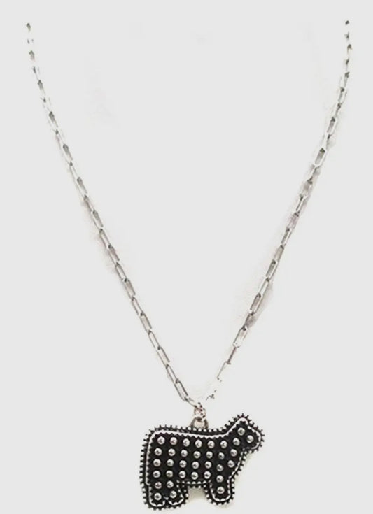 Western Tiny Bubble Cow Necklace