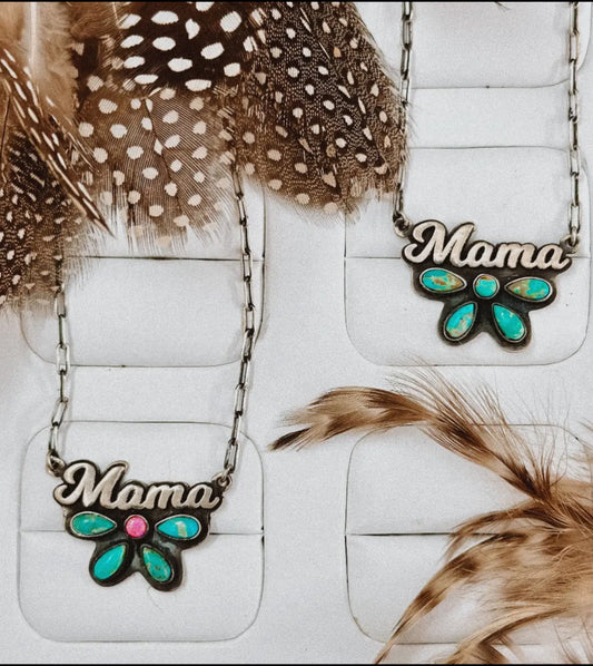 Mama Sterling Silver & Turquoise Necklace