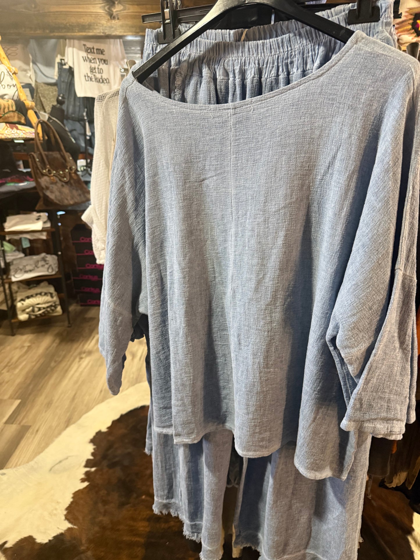 Marisima Made in Italy Frayed Gauze Pants