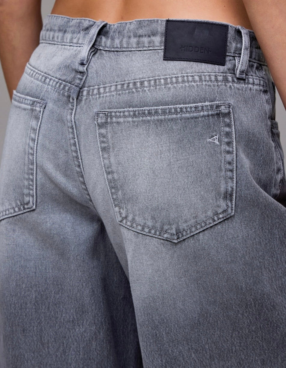 Hidden Jeans Grey Washed Baggy Fit