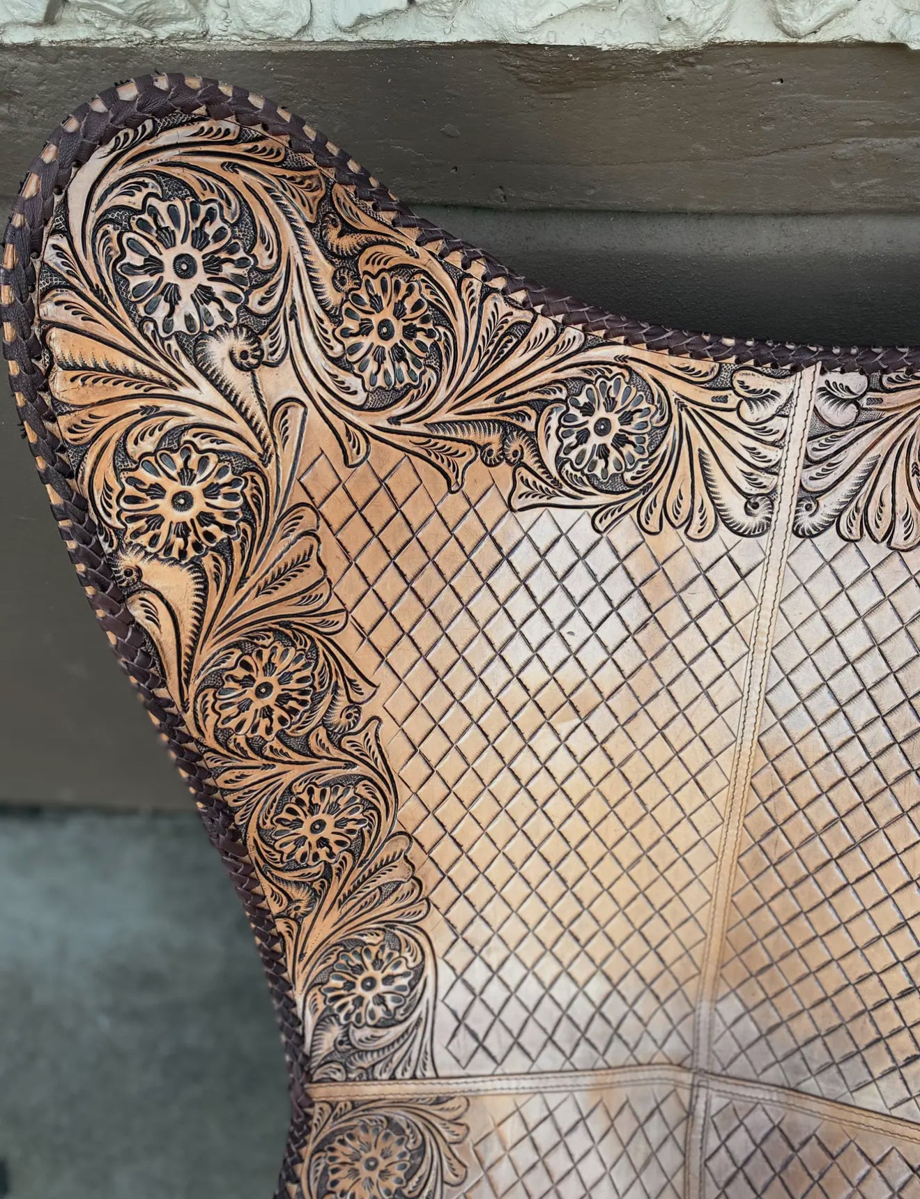 Hand Tooled Leather Butterfly Chair