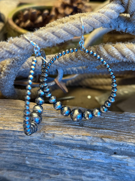 Sterling Silver Pearl Loop Earrings