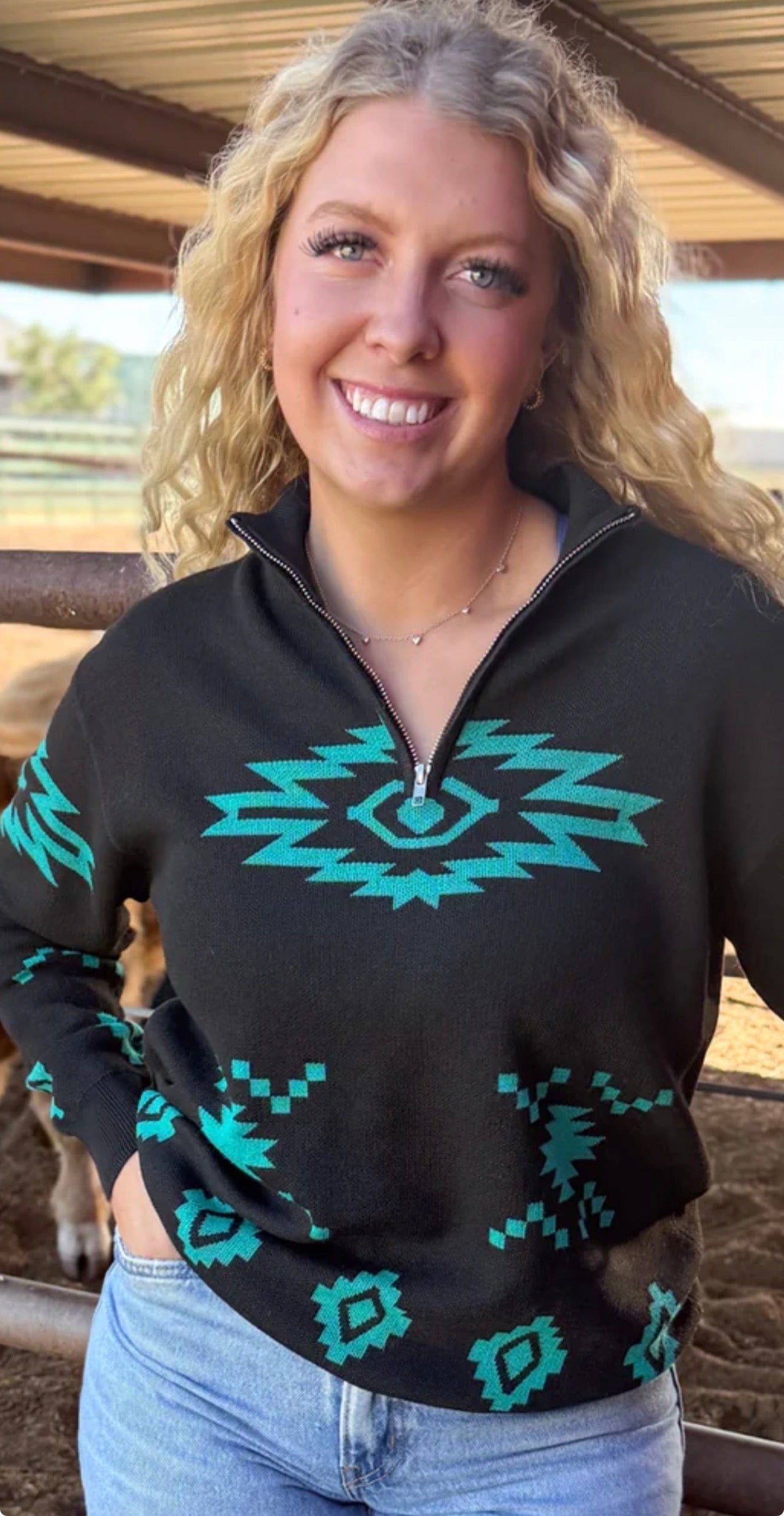 Calhoun Aztec 3/4 Zip Pullover multiple color choices