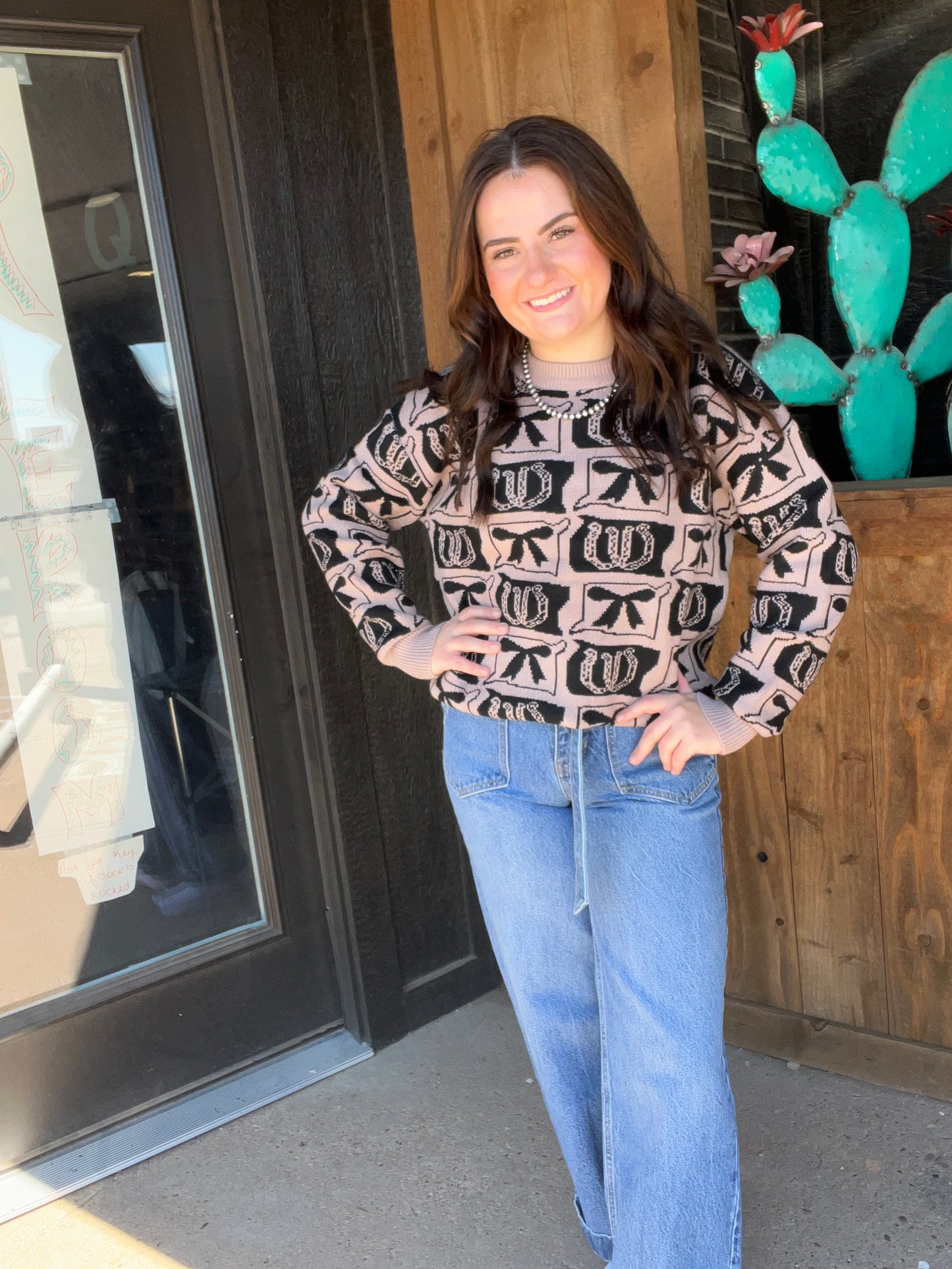 Horseshoe & Bow Sweater