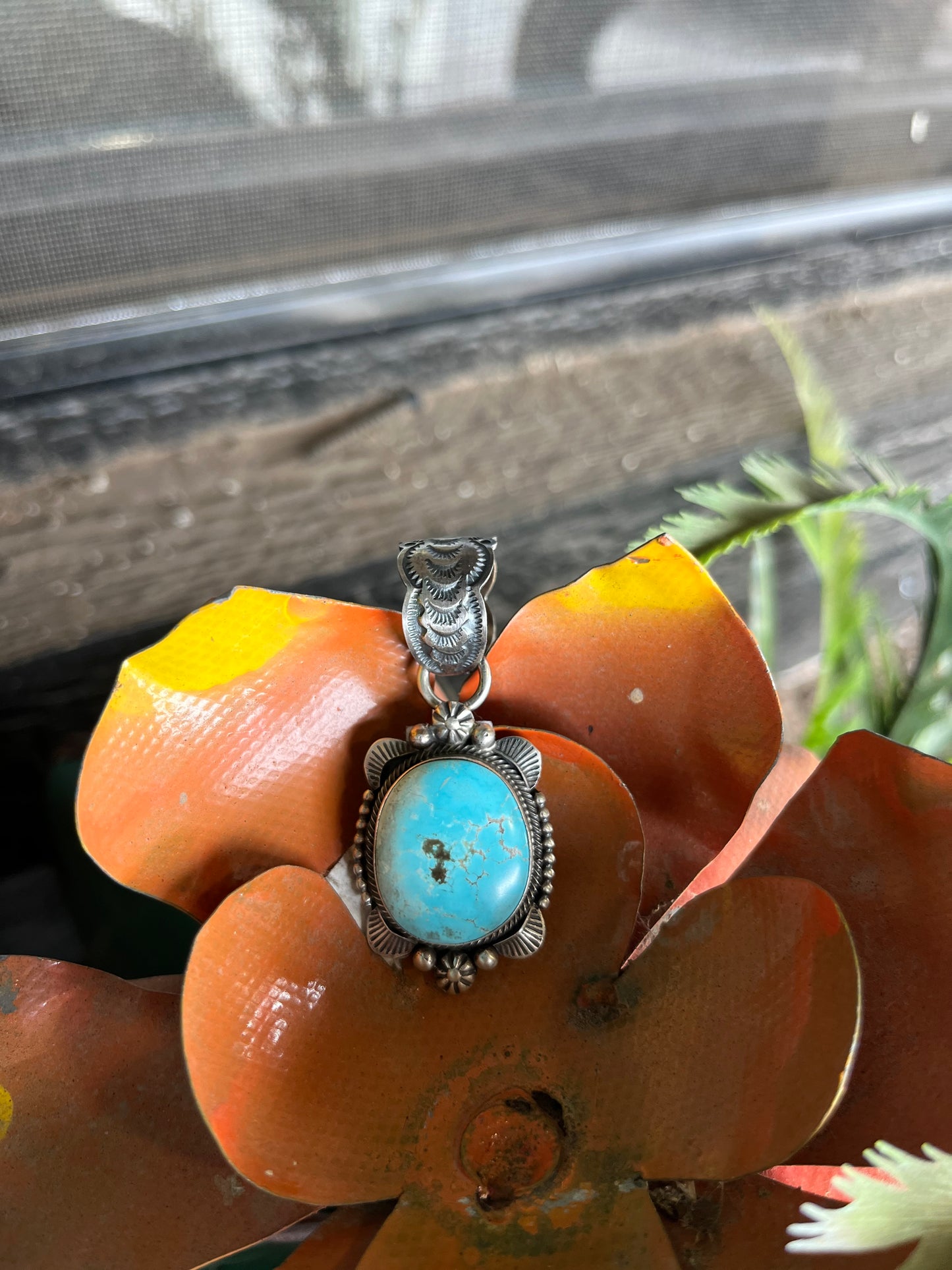 Handmade Blue Ridge Turquoise Pendant