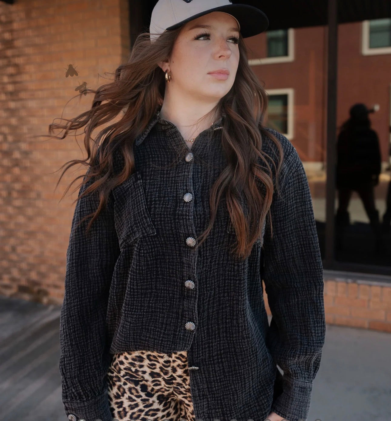 ACRES BUTTON UP TOP *MIDNIGHT