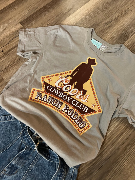 Coors Ranch Rodeo Cowboy Club Tee with Crystals