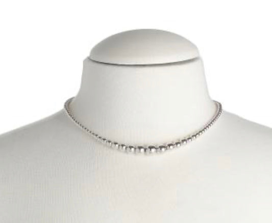 FREMADA made in italy sterling silver graduated bead necklace