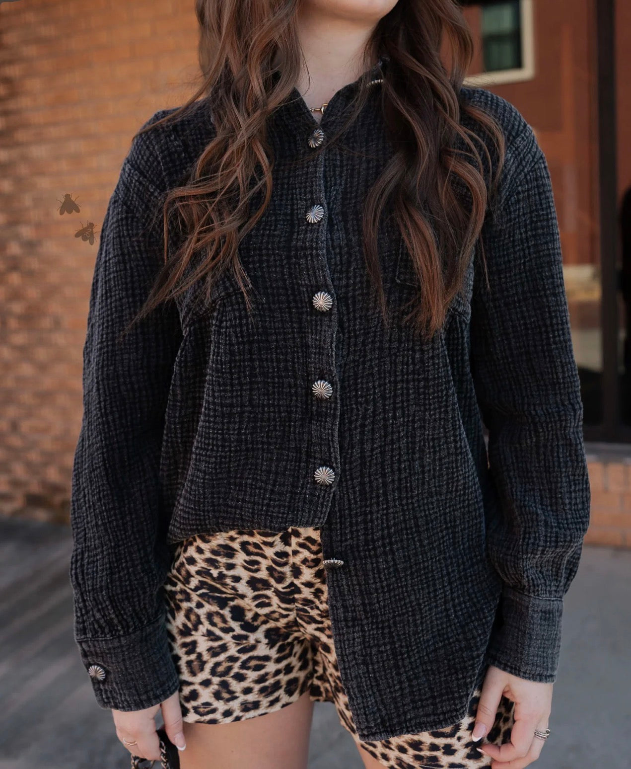 ACRES BUTTON UP TOP *MIDNIGHT