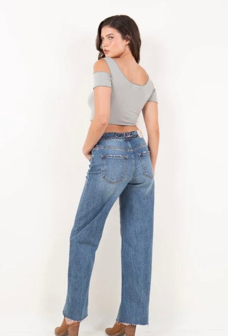 Artemis Vintage Crossover Cuff Straight Leg Jeans