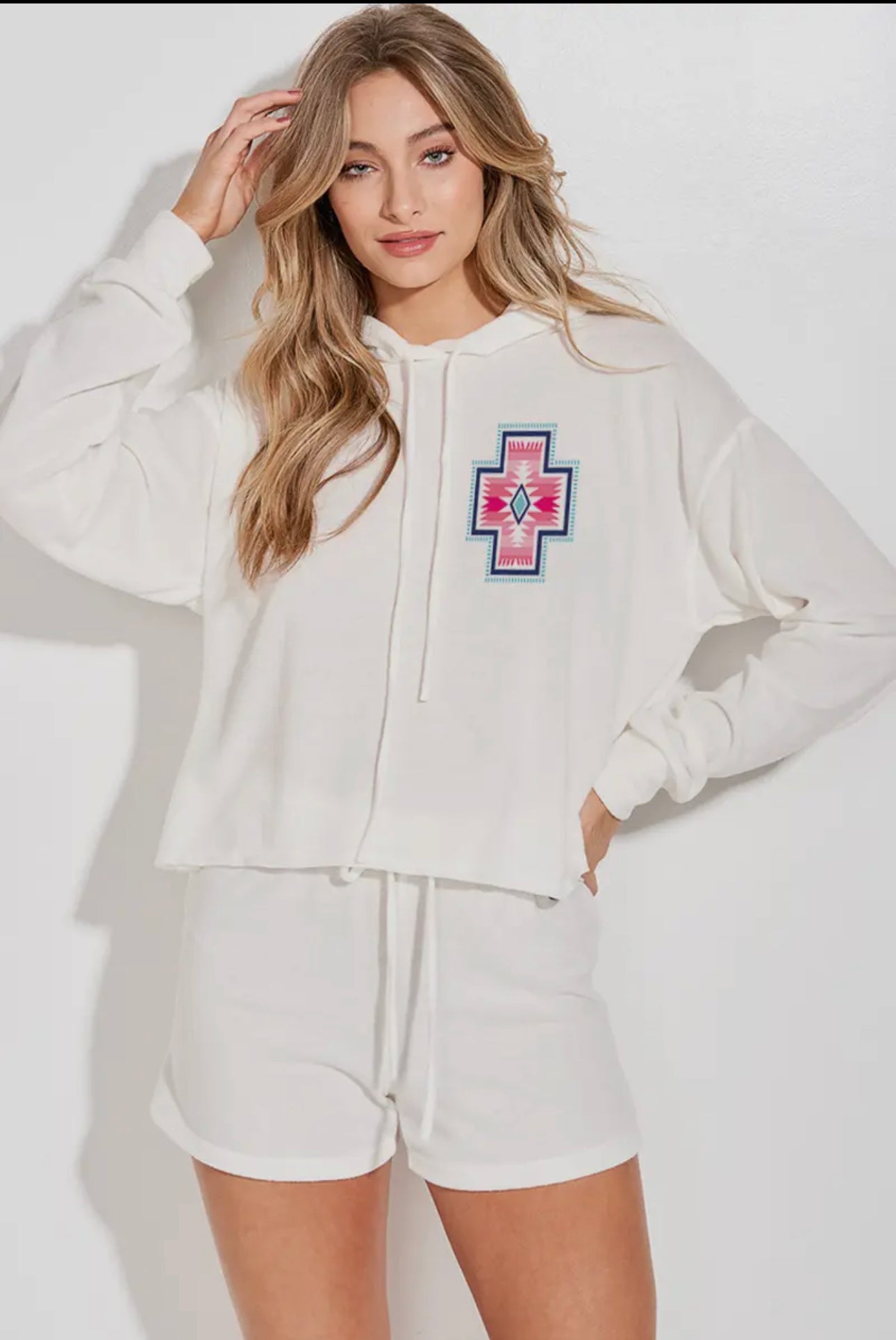 Aztec Cross Hoodie Lounge Wear Set