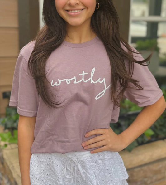 Worthy Tee- Plum color