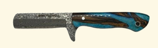 Whiskey Ranch SPRING BRANCH Damascus Bullcutter Knife