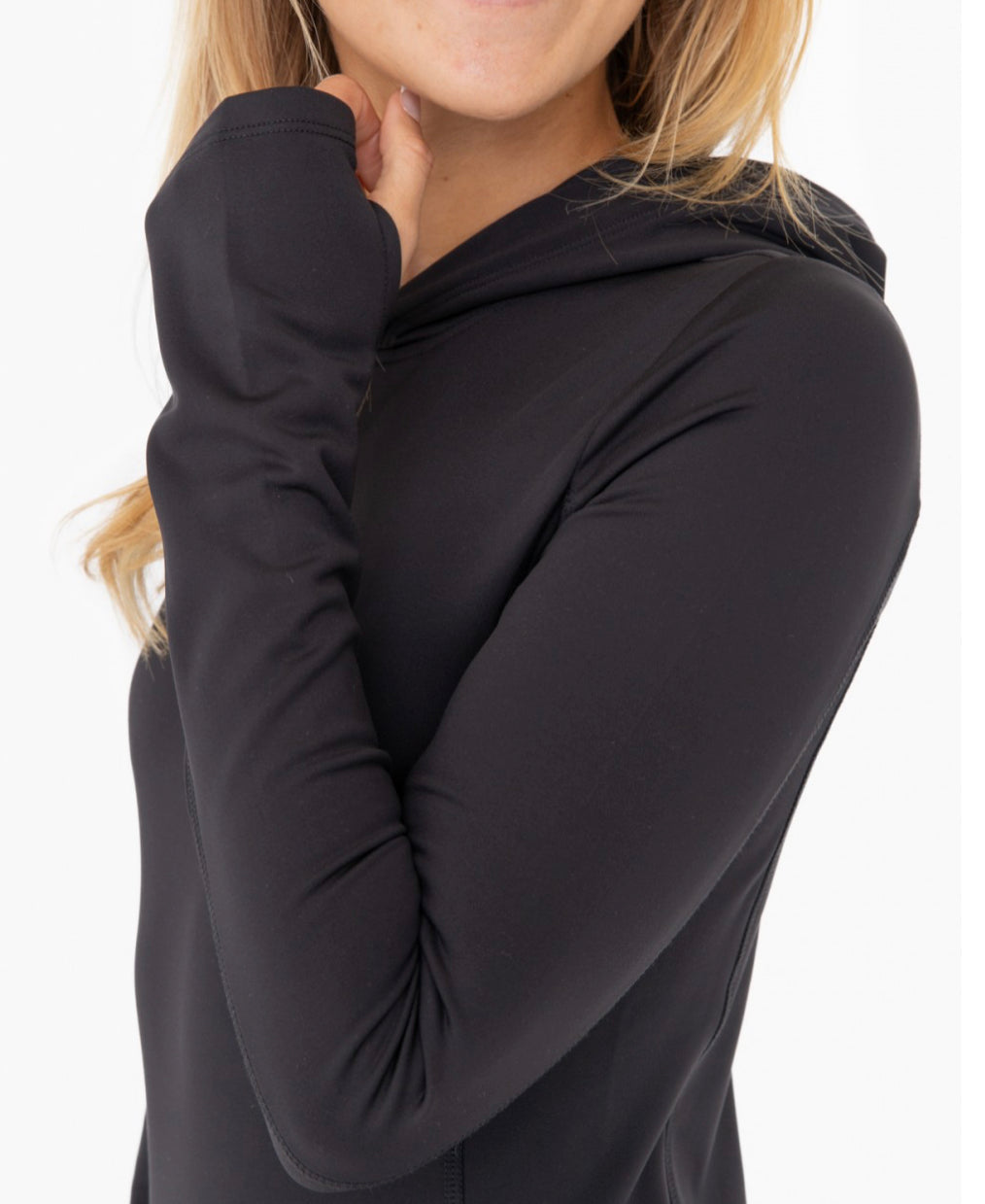 Brushed Slim Fit Active Top with Hood