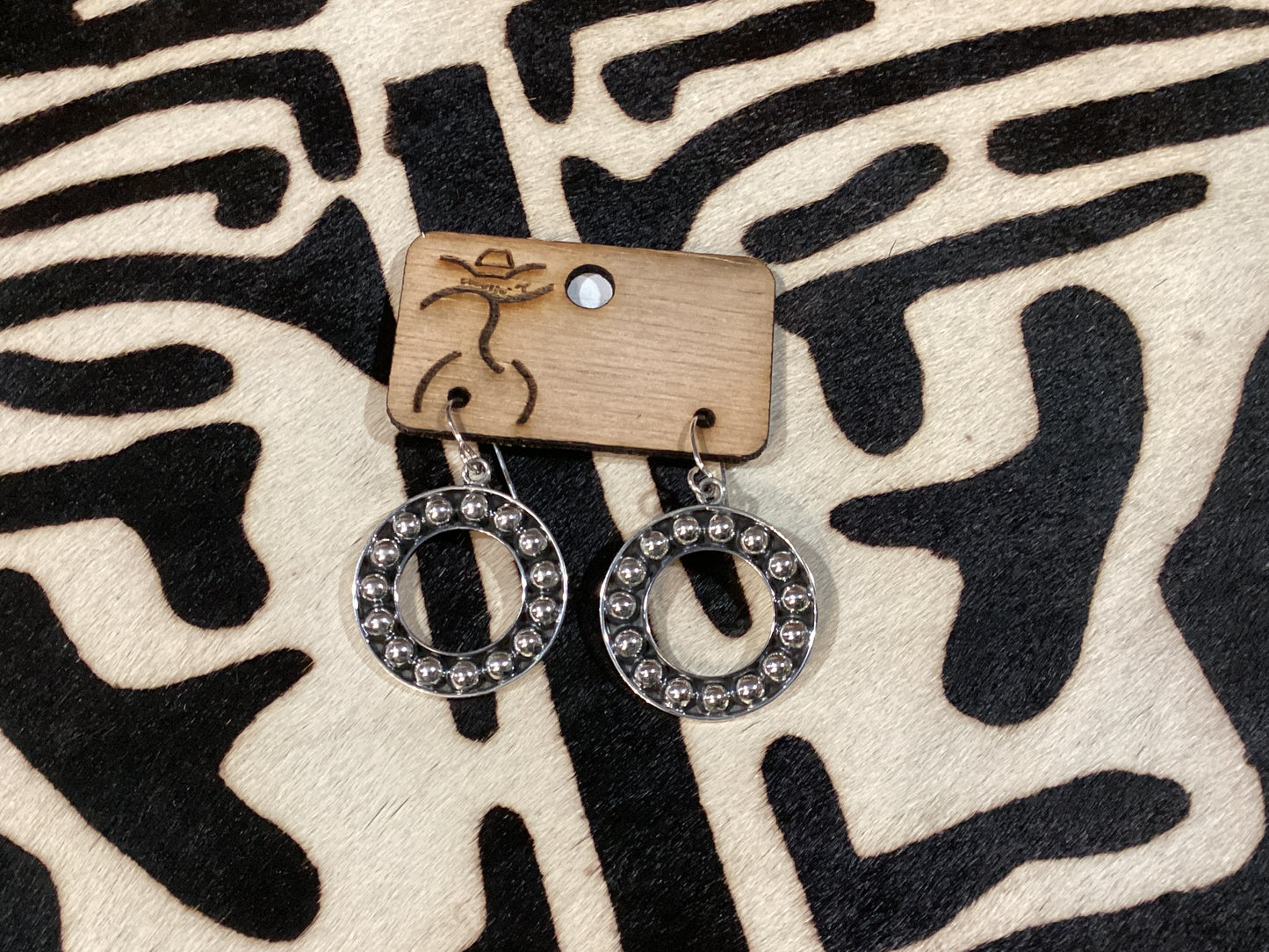 Sterling Silver Circle Dangle Earrings